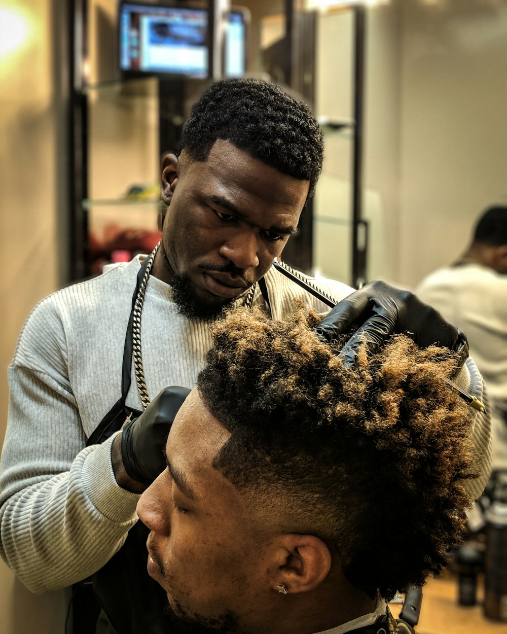 A haircut taking shape